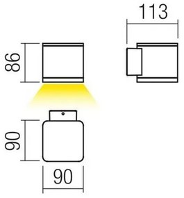 Redo 9069 - LED Vonkajšie nástenné svietidlo BETA LED/6W/230V IP54