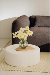 Biela sklenená ručne vyrobená váza (výška 22 cm) Dam – noo.ma