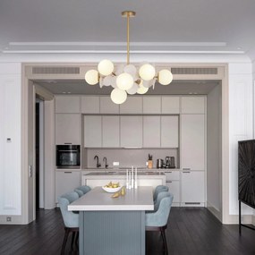 Toolight Toolight, stropné svietidlo 12xE27 APP1565-12, zlatá lesklá, OSW-06327