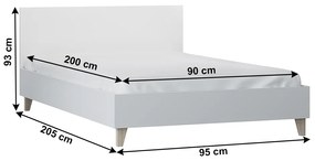 Posteľ FIERA 90x200 cm Tempo Kondela