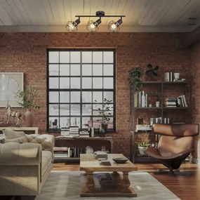 Rabalux 71067 - Bodové svietidlo FRAN 3xE27/40W/230V čierna