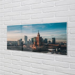 Obraz na akrylátovom skle Varšava panorama mrakodrapov svitania 120x60 cm