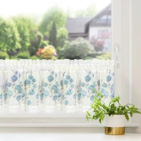 Dekorstudio Kuchynská záclonka POLA zdobená kvetinovou potlačou a čipkou 150 x 30 cm