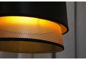 Duolla - Luster na lanku BELL SHINY 1xE27/15W/230V pr. 25 cm čierna/medená