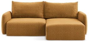 Oranžová rozkladacia/s úložným priestorom rohová pohovka (pravý roh) Kalena – Makamii