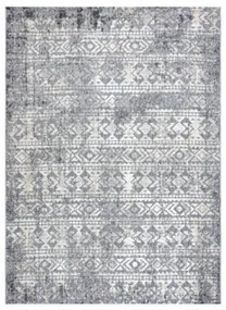 Koberec SOLE D3732 Aztécky, romby - ploské tkanie, sivý/ béžový