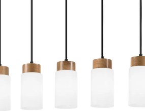 Luster na lane MARKUS 5xE27/15W/230V čierna/dub