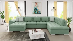 Rohová sedacia súprava Tony Bis, Dostupné poťahy: Uttario Velvet 2954 + Uttario Velvet 2954 + Evo 29, Strana: Ľavá - U