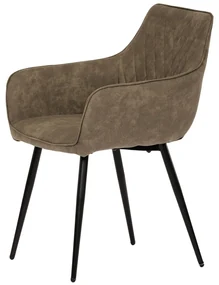 Autronic - Židle jídelní, hnědá látka v imitaci broušené kůže, nohy černý kov - DCH-225 BR3