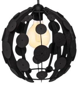 Luster na lanku GAIA 3xE27/60W/230V čierna/hnedá