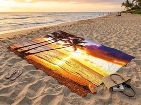 Rýchloschnúca XXL plážová osuška SUNDARA farebná 150 x 210 cm, 100% mikrovlákno