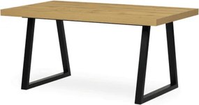 Jedálenský stôl 160x90 cm, rozkladací HT-R5624 OAK dub / čierne nohy