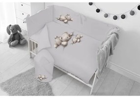 BELISIMA 6-dielne posteľné obliečky Belisima Lazy Bear 100/135 grey