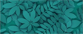 Obraz - Tyrkysové listy (120x50 cm)
