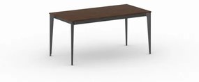 Kancelársky stôl PRIMO ACTION, čierna podnož, 1600 x 800 mm, orech