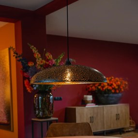 Orientálne závesné svietidlo čierne so zlatom 60 cm - Japke