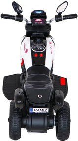 Motorka na batérie pre deti FAST TOURIST  - biela