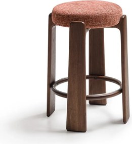 Barová stolička z jaseňového dreva v terakotovej farbe/v tmavo prírodnej farbe (výška sedadla 75 cm) Granite – Kave Home