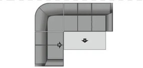 Rohová sedacia súprava Bruno, šedo-hnedá látka, ľavý roh