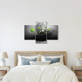 Obraz zelených abstraktných gulí (90x60 cm)