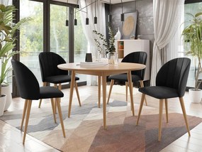 Okrúhly stôl Botiler FI 120 so 4 stoličkami ST100 04, Farby: natura, Potah: Magic Velvet 2219 Mirjan24 5903211162367