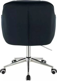 LuxuryForm DESIGN Stolička AVOLA VELUR na striebornej podstave s kolieskami - čierna