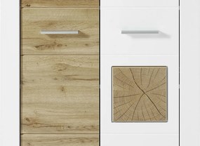 Predsieňová šatníková skriňa Materio, dub/biela