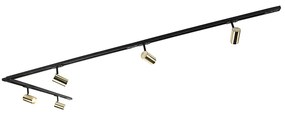 Inteligentný koľajnicový systém čierny so zlatom 1-fázový 5-svetlo vrátane Wifi GU10 - Jeana