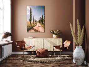 Artgeist Obraz - Italian cypresses (1 Part) Vertical Veľkosť: 80x120, Verzia: Na talianskom plátne
