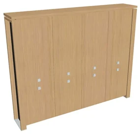 Vysoká skriňa Verno+ S 260 x 46 x 210 cm, dub svetlý / čierna