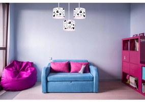 Detské závesné svietidlo Minnie, 3x textilné tienidlo so vzorom, o