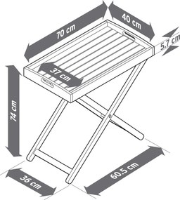 Záhradný odkladací stolík