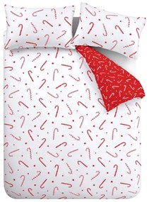 Červené/biele obliečky na jednolôžko 135x200 cm Candy Cane – Catherine Lansfield