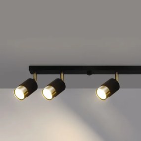 Sollux SL.1073 - Bodové svietidlo NERO 6xGU10/40W/230V čierna/zlatá