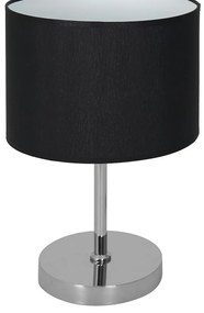 Stolná lampa Casino, 1x čierne textilné tienidlo, ch