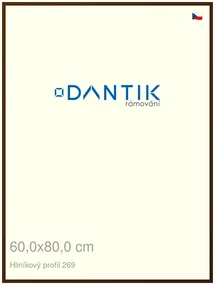 DANTIK rám na obraz 60x80 | ALU Hnědá umbra broušená (Plexi Čiré)