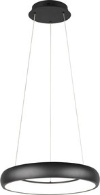 Matne čierne LED stmievateľné závesné svietidlo s kovovým tienidlom ø 46 cm Cardona – Trio