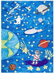 Dywany Łuszczów Detský kusový koberec Bambino 2265 Rocket Space blue - 120x170 cm