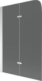 Sprchová zástena na vaňu MEXEN FELIX dvojkrídlová, šedé sklo, 100x140 cm