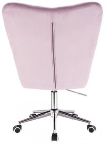 LuxuryForm DESIGN Kreslo AURORA VELUR na striebornej podstave s kolieskami - levanduľa