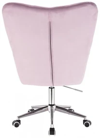 LuxuryForm DESIGN Kreslo AURORA VELUR na strieborné podstave s kolieskami - levanduľa