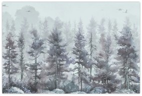 Obraz - Borovicový les II., aquarel (90x60 cm)