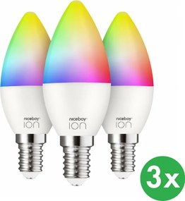 Žiarovky Niceboy ION SmartBulb RGB, 6 W, E14, 3 ks