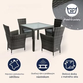 InternetovaZahrada Záhradná ratanová zostava Berlin 1+4 - sivá/antracit