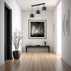 Luster na lanku 3xE27/35W/230V čierna/zlatá