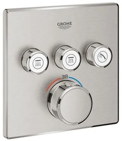 Sprchová a vaňová batéria Grohe Grohtherm SmartControl bez podomietkového telesa supersteel 29126DC0