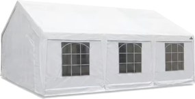 Záhradný párty stan 5x6 m PVC (500 g/m²) – Biely, komplet s bočnými stenami -  -