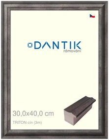 DANTIK rám na obraz 30x40 | TRITON cín (Plexi Čiré)