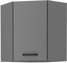 Horná rohová kuchynská skrinka Nesia 60x60 GN-72 1F (45°) (korpus: antracit + front: antracit). Vlastná spoľahlivá doprava až k Vám domov. 1134782