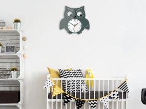 Nástenné hodiny Owl sivé